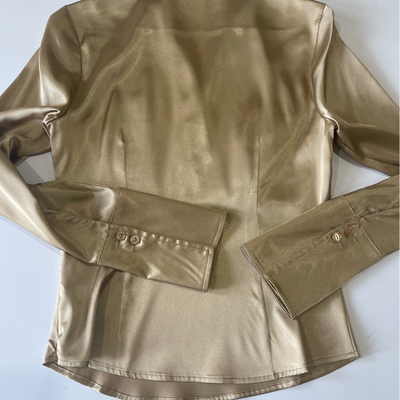 BCX gold satin blouse size S stunning worn only once and dry cleaned - Picture 5 of 7
